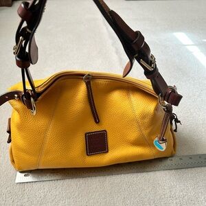 Dooney & Bourke Mustard Leather Shoulder Hobo Bag